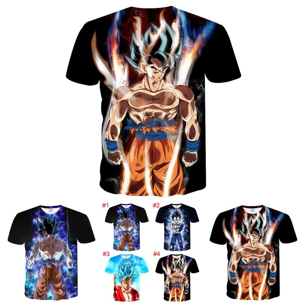 Exquisite 3d Print Dragon Ball Z Vegeta Goku Super Saiyan Casual Tee Anime Shirts