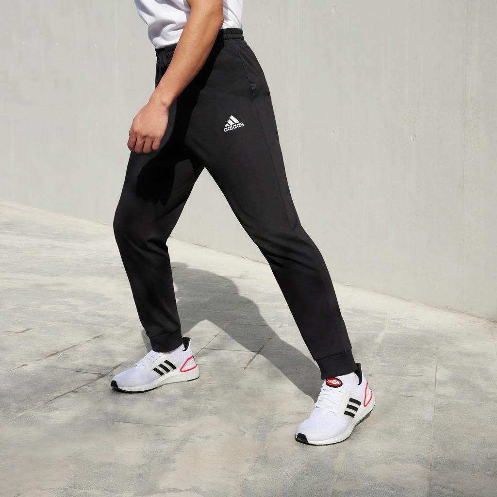 Adidas Essentials Single Jersey Tapered Cuff Pants Black Men Streetwear GK9226