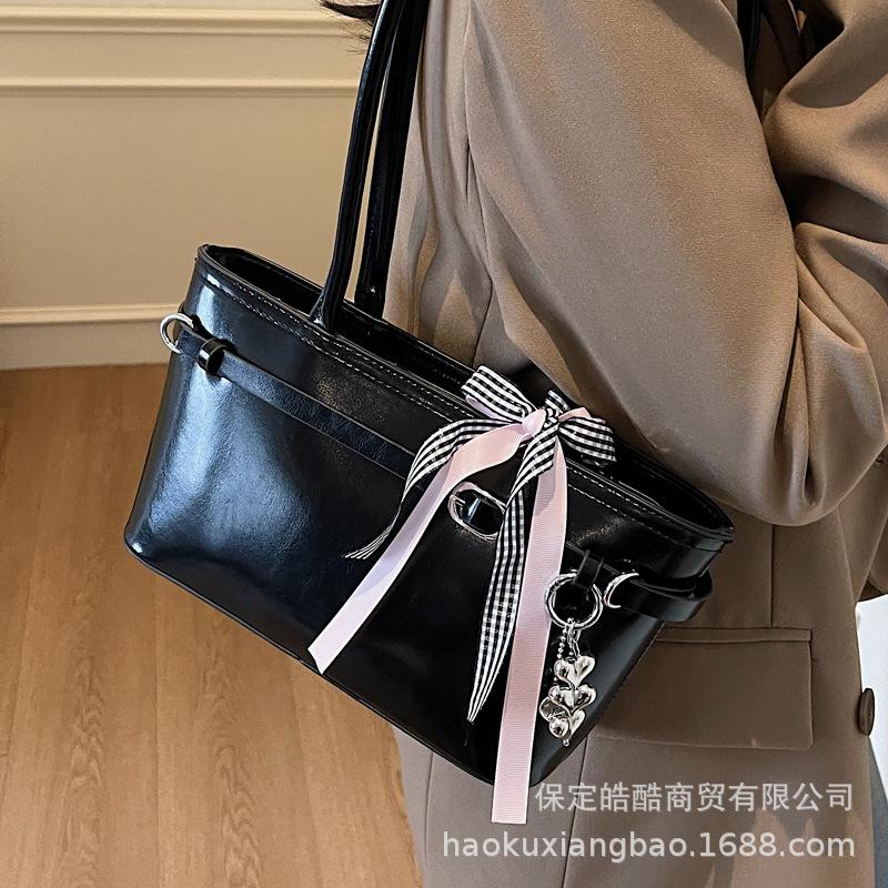 Премиальная сумка-тоут большой вместимости для通勤, женская, новая коллекция весна-лето 2025, универсальная наплечная сумка, модная портативная сумка-тоут