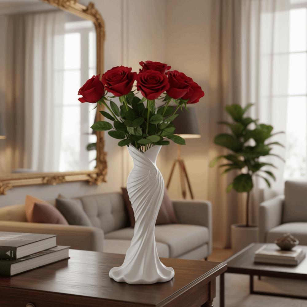 Flower Arrangement 3D Printed Flower Vases Gown-Shaped Decorative Vase  Home Desktop Decorations