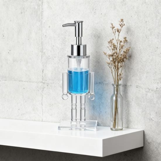 Диспенсер для мыла «Щелкунчик» Прозрачная рождественская бутылка для жидкого мыла для рук Многоразовая помпа для лосьона для мытья для праздничного декора ванной комнаты и кухни