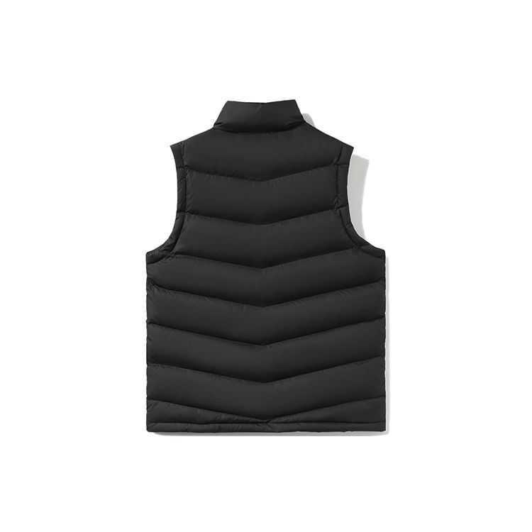 Li Ning Sports Fashion Series теплый мужской жилет с воротником-стойкой и логотипом, черный AMRR063-5
