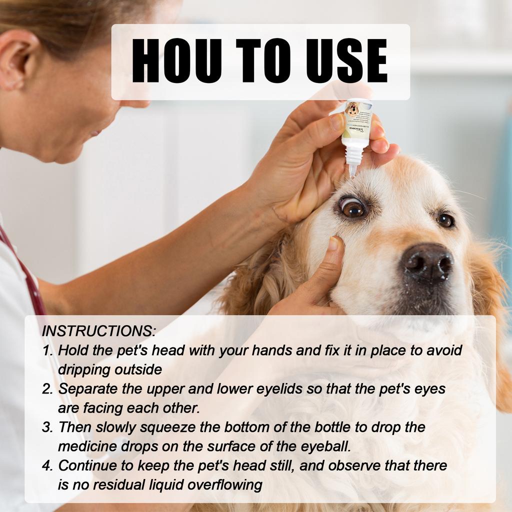 Капли для глаз Yegbong Pet Eye Drops облегчают дискомфорт глаз у собак и кошек. Очищают слезные пятна и грязь с глаз. Средства по уходу за домашними животными.