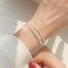 925 Sterling Silver Double Love Heart Hollow Round Beads Bracelet Female Fashion Romantic Jewelry Classic