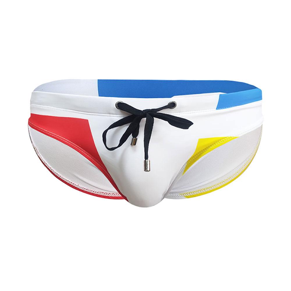 Men Swim Briefs Trunks Color PrintFashion PrintTight Fit Sexy Swimwear Beach Wear Tanning Surfing