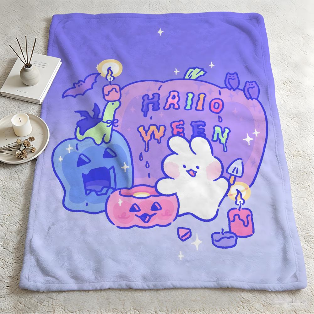 character mmongmongg Throw Warm Soft Flannel Blanket Multiuse for Sofa Bed Camping Travel Nap