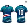 Футболка с принтом флага Кабо-Верде 2026 Новая мужская Быстросохнущая Дышащая Форма для футбольных тренировок Мужская и женская Повседневная уличная одежда