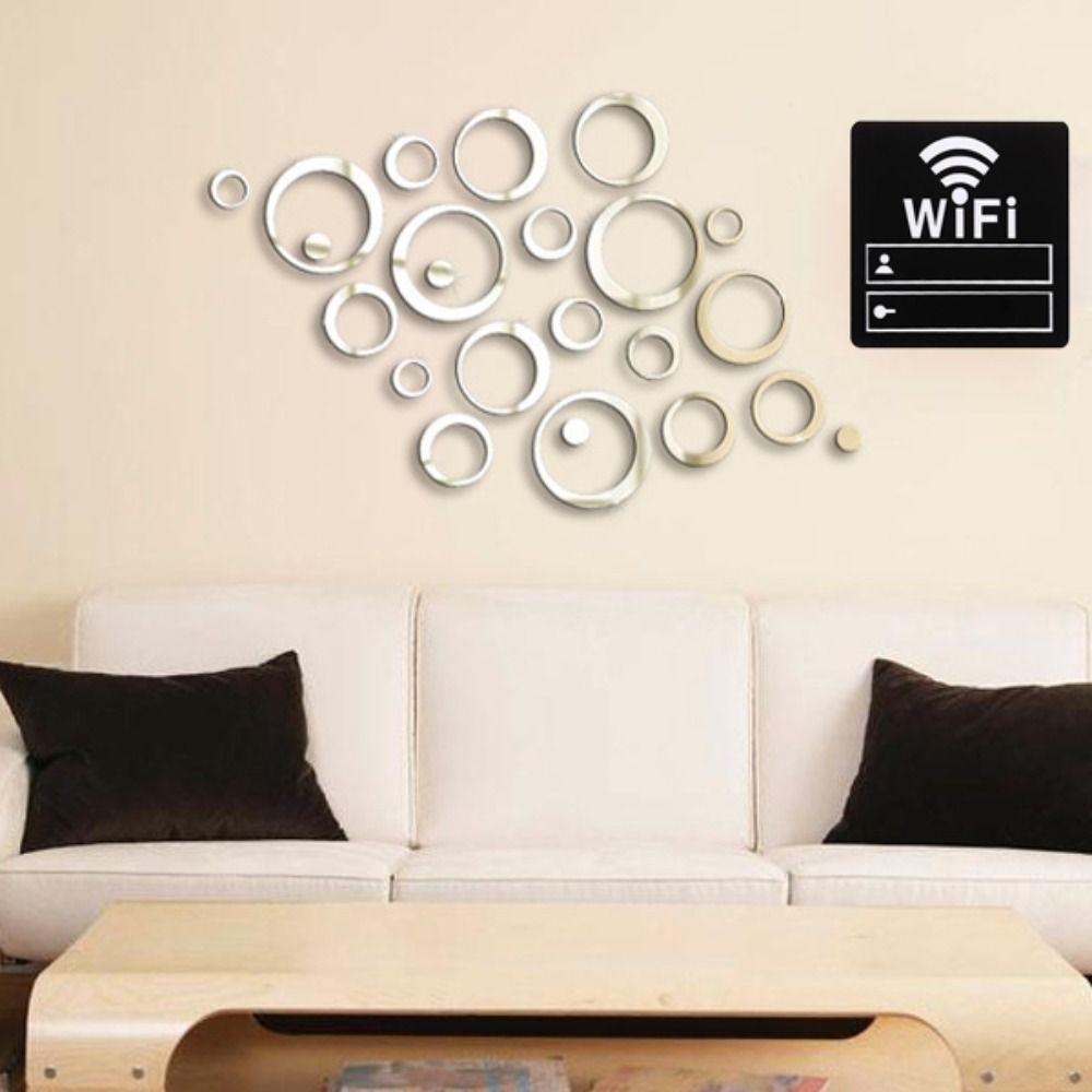Self Adhesive WIFI Sign 3D Handwriting Account and Password Wifi Notice Board Wall Sticker