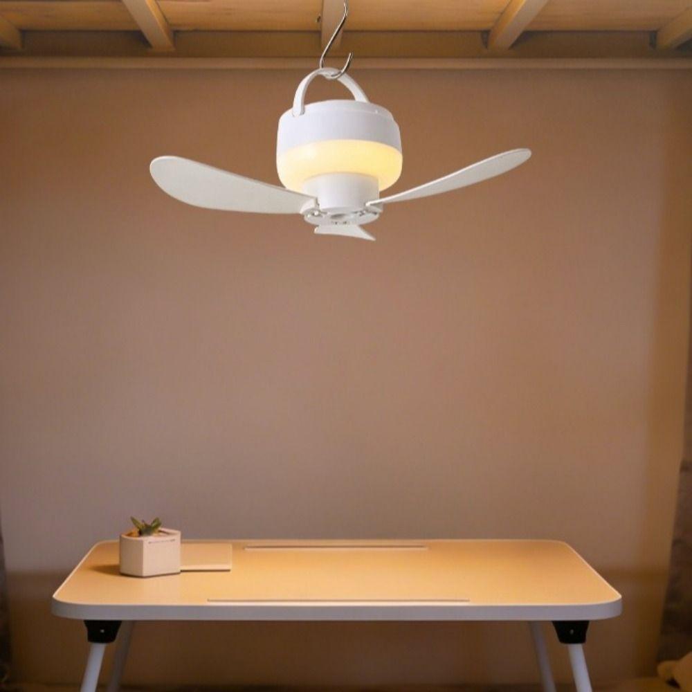 USB Rechargeable Hanging Fan Light LED Light Ceiling Lamp Wireless Ceiling Fan Light  Home Use