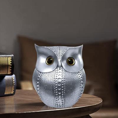 Современная стильная художественная фигурка Lucky Owl из смолы (Серебряный), 1 кусок