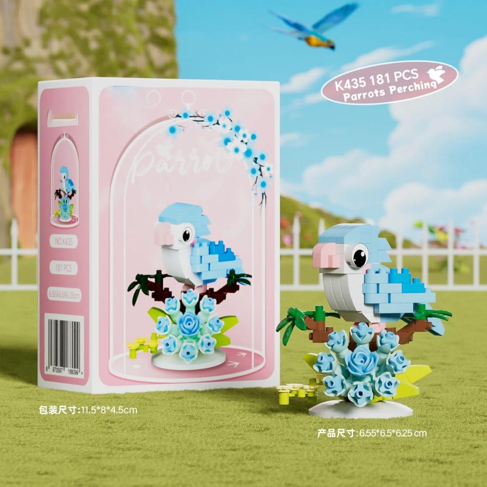 Игрушка Конструктор Животное Птица для Детей Девочка 8 Лет Подарок на День Рождения Мини Развивающий Попугай Сборный Кирпичик Игрушка для Мальчика