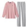 Gunze Cardboard Knit Long Sleeve and Salmon OL8813 Women's Loungewear, Pants, Pink,