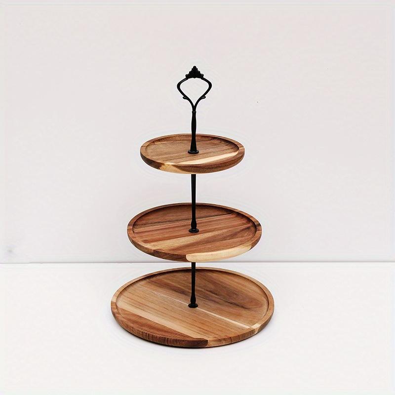 Украшения для десертного стола из цельного дерева, подставка для торта, витрина, тарелка с фруктами, поднос для закусок, многослойная тарелка с фруктами, деревянная полка
