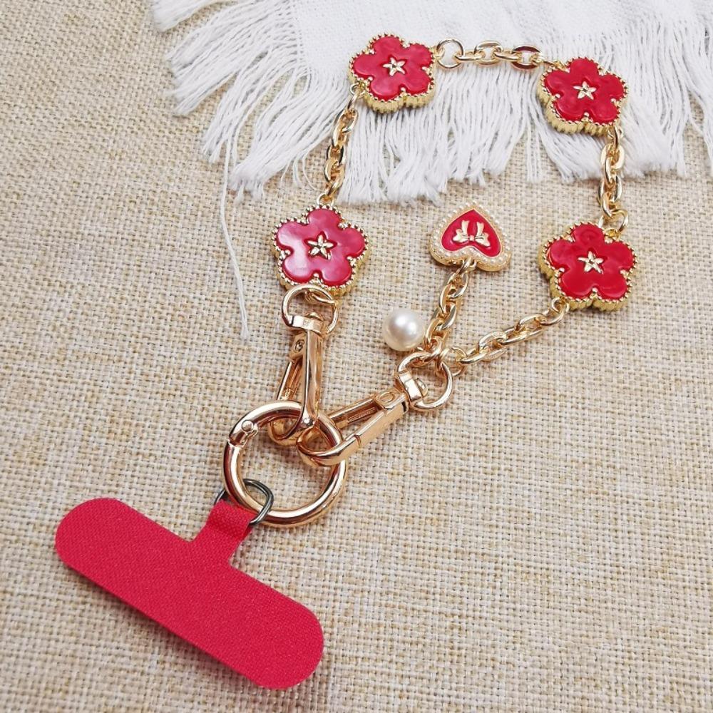 Flower Mobile Phone Strap Metal Chain Mobile Phone Lanyard Cell Phone Chain Women/Lady/Girl