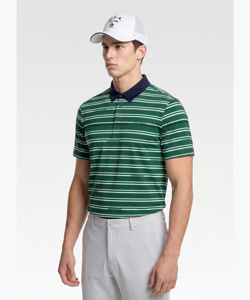 Meonsingweeo Men'S Cooling Striped T-Shirt Deep Green Mr221Mts65