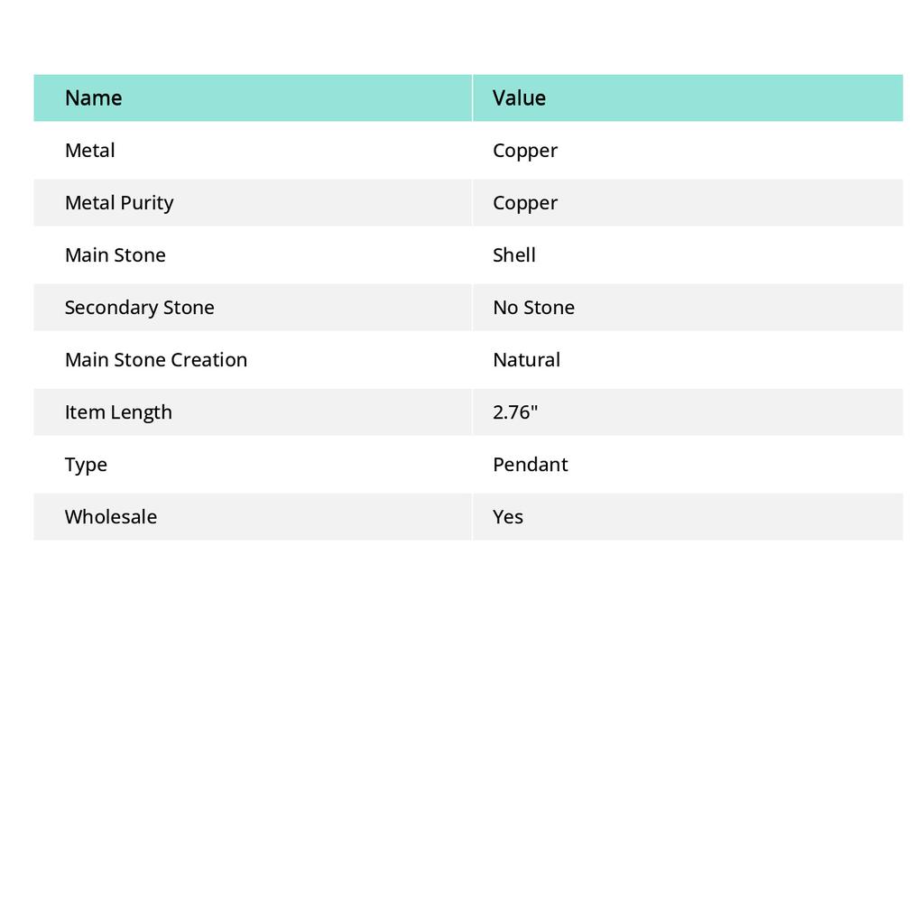 Подвеска из натурального камня-ракушки ручной работы из медной проволоки 2,76 дюйма Y2N81