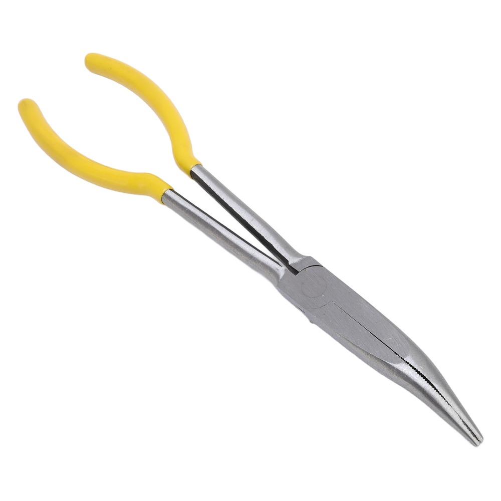 High Carbon Steel Bent Needle Nose Pliers 25 Degree Long Nose Pliers Part Removal