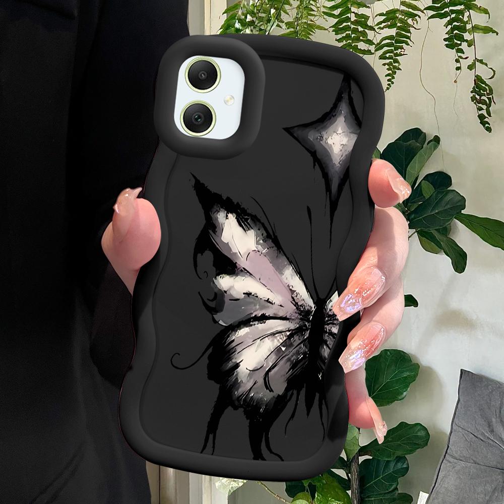 Черный мягкий чехол-бабочка для телефона Samsung Galaxy A52 A73 A12 S24 Ultra 5G S23 S22 S21 S20 FE Wave Edge противоударный защитный резиновый чехол