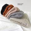 Удобная теплая хлопковая вязаная шапка для зимы, универсальные цвета, бини, высокая макушка