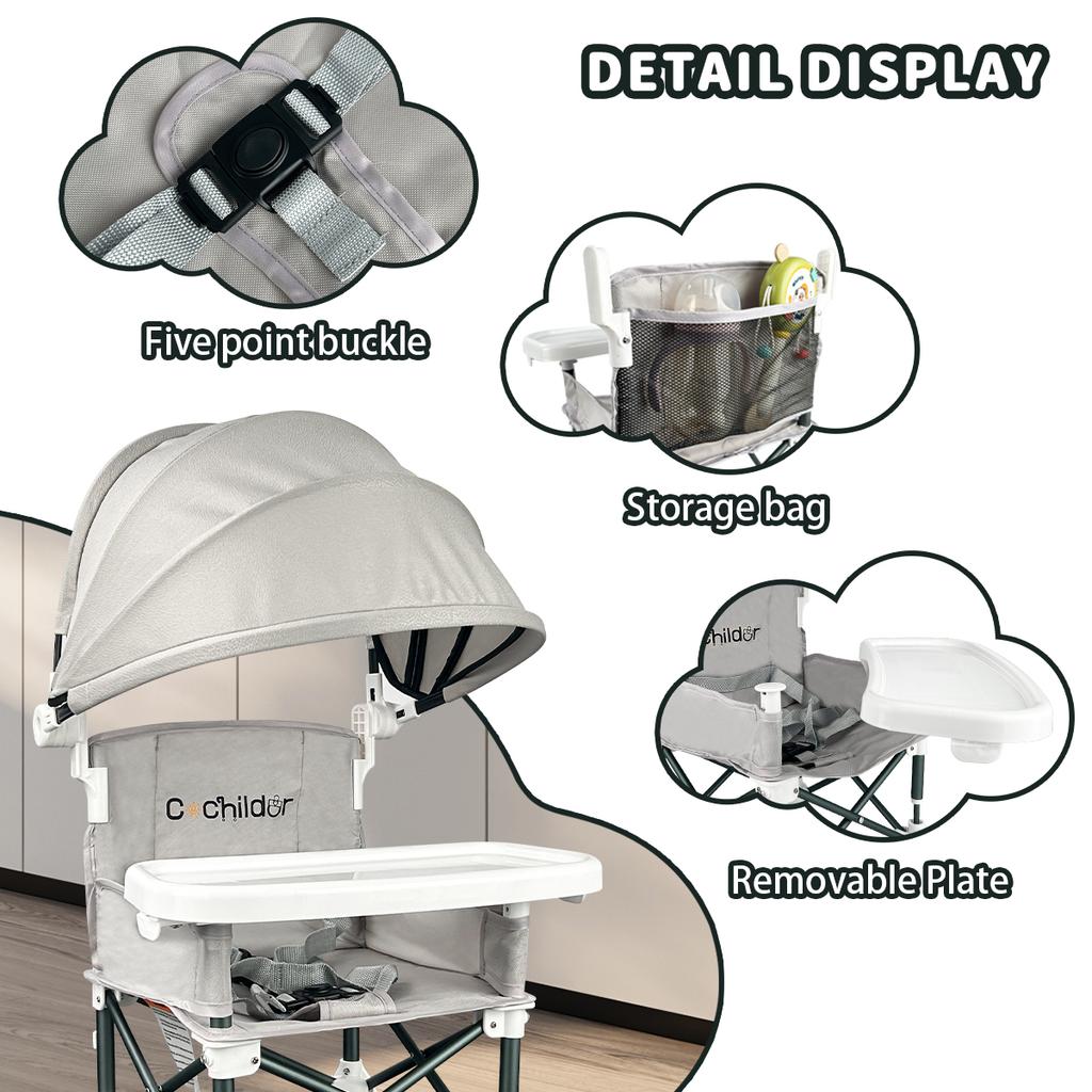 Стульчик для кормления ребенка, складной детский стол и стул, которые можно использовать для увеличения высоты сиденья, портативный для кемпинга на открытом воздухе