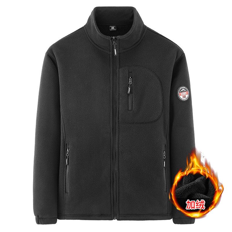 Куртка из плюшевого флиса мужская осенне-зимняя, новая, для занятий спортом на открытом воздухе, мужской кардиган из ягненка, модная мужская одежда