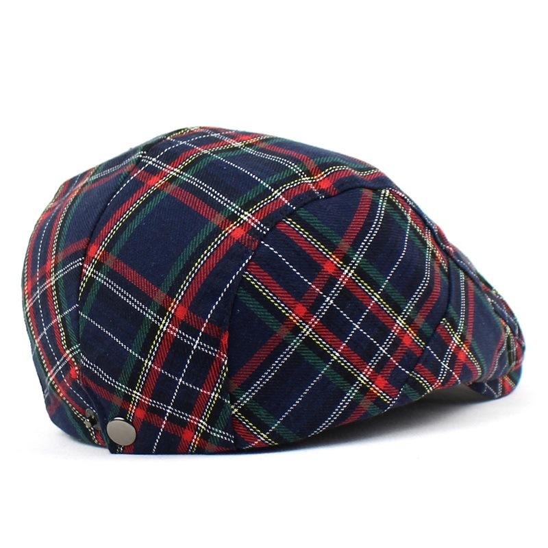 Модный женский берет, английская клетчатая кепка с утиным язычком, мужская передняя кепка в британском стиле