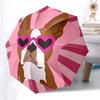 1pc Dog Love Automatic Folding Umbrella Durable Iron Frame, Iron Umbrella Structure Suitable for All Seasons yy260203117
