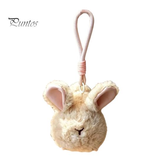 Bag Decoration Pendant Plush Animal Keychain, Soft Stuffed with Braided Cord, Round Cute Keyring Bunny Sheep Charm for Backpack, Decorative Mini Doll