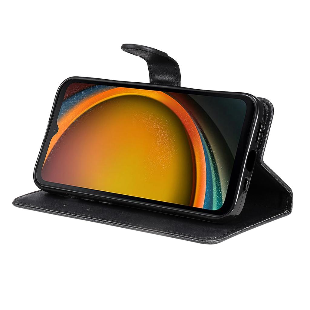 Чехол для Samsung Galaxy Xcover7 Однотонный кожаный мобильный чехол-кошелек с подставкой и ремешком