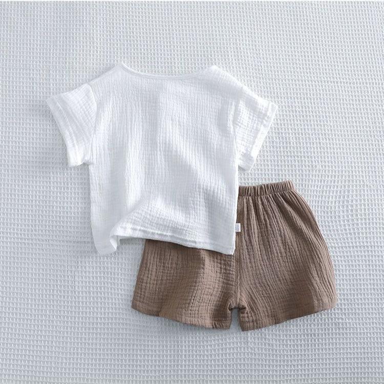 Boys' Two-piece Set Casual Summer Thin Baby Top Shorts Women's Fashion