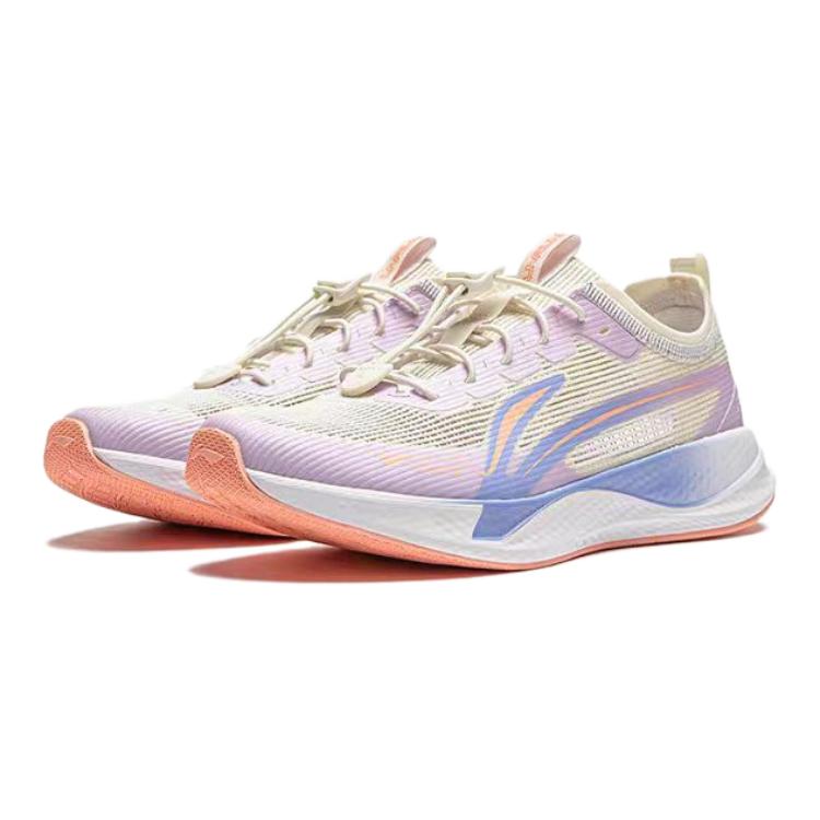 Кроссовки для бега Li Ning Kids Fei Ying 2.0 Mesh Sports Casual с амортизацией и отскоком, детские кроссовки для бега белого и фиолетового цвета YKFU014-6