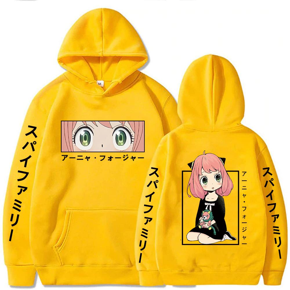 Spy X Family Аниме-толстовка с капюшоном Anya Printed для мужчин и женщин, толстовки с капюшоном, распространенная толстовка Harajuku Streetwear, унисекс, удобный пуловер