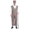 Halloween Elder Gentleman Plaid Faux Two-Piece Jumpsuit British Style Costume Theatrical Performances