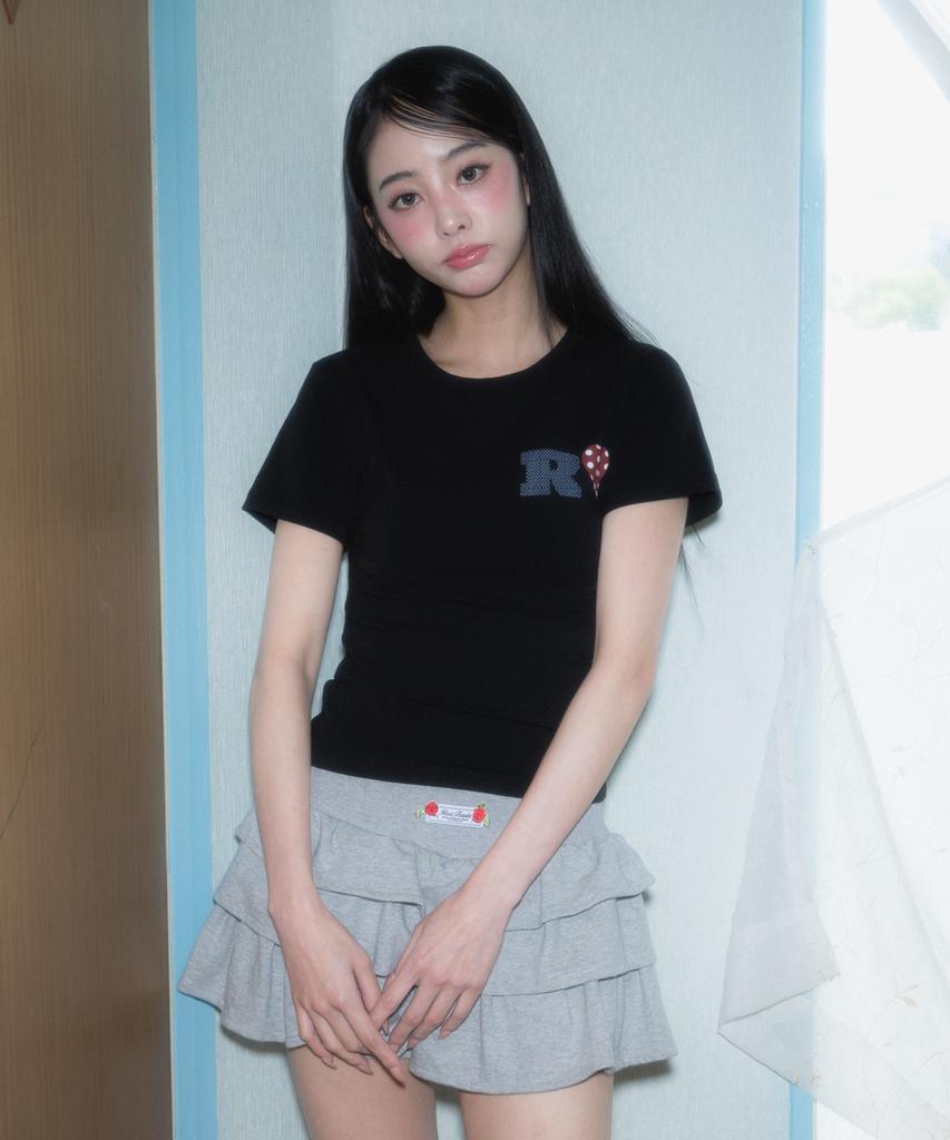 ROSEFRANTZ Dot Heart Cotton T-Shirt [Black]