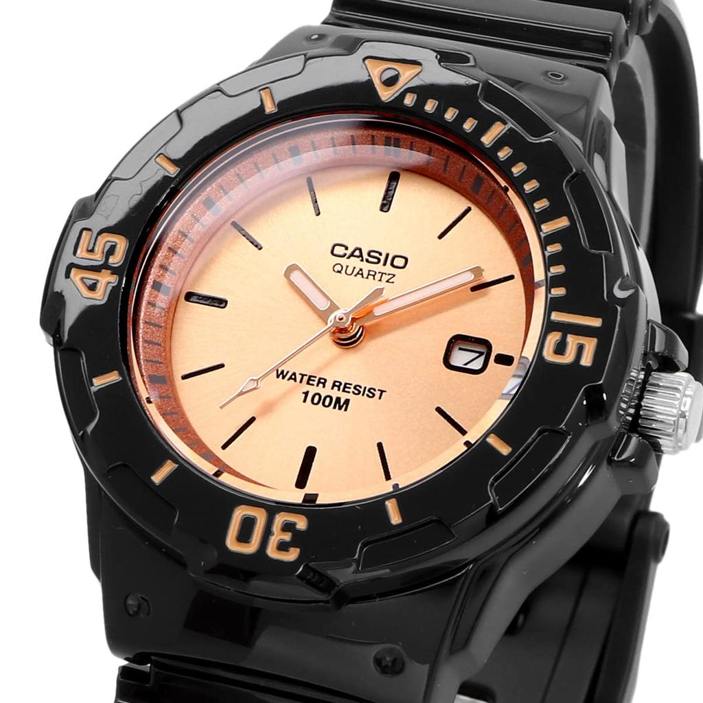 Casio Аналоговые часы LRW -200H-9E2V / -200H-9EV Женские/Детские Дешевые Casio Глянцевый Черный/Золотой / Глянцевый Черный/Розовое Золото Зарубежная Модель [Параллельный Импорт]