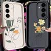 Цветочный Жесткий Девушка Линия Чехол Для Телефона Для Samsung S26 S25 S24 S23 S21 S20 Ultra Funda Для Galaxy S25 S24 FE S26 Plus Силиконовая Крышка
