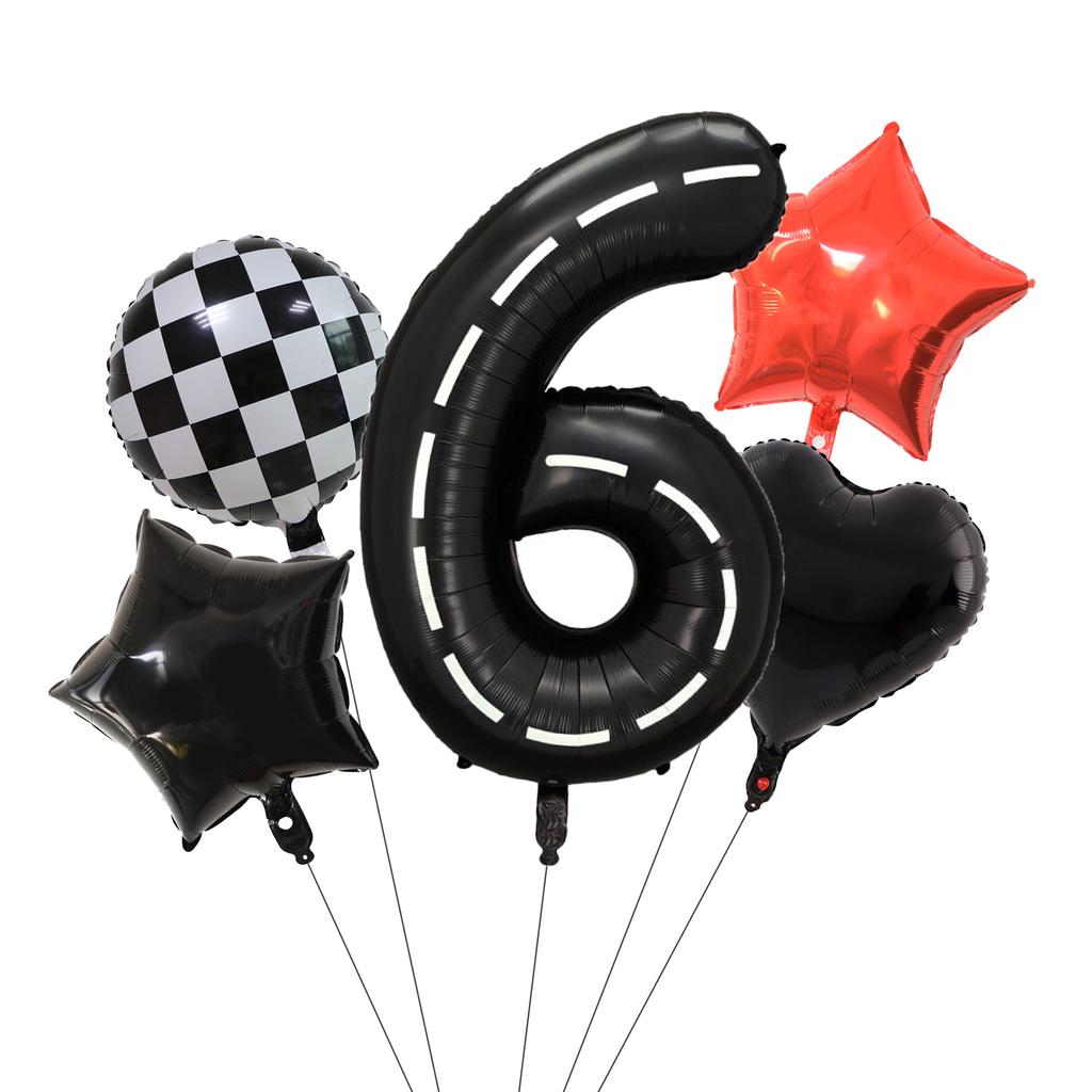 Racing Theme Track Digital Aluminum Film Balloon First Birthday Party Decoration Balloon Set Decoration