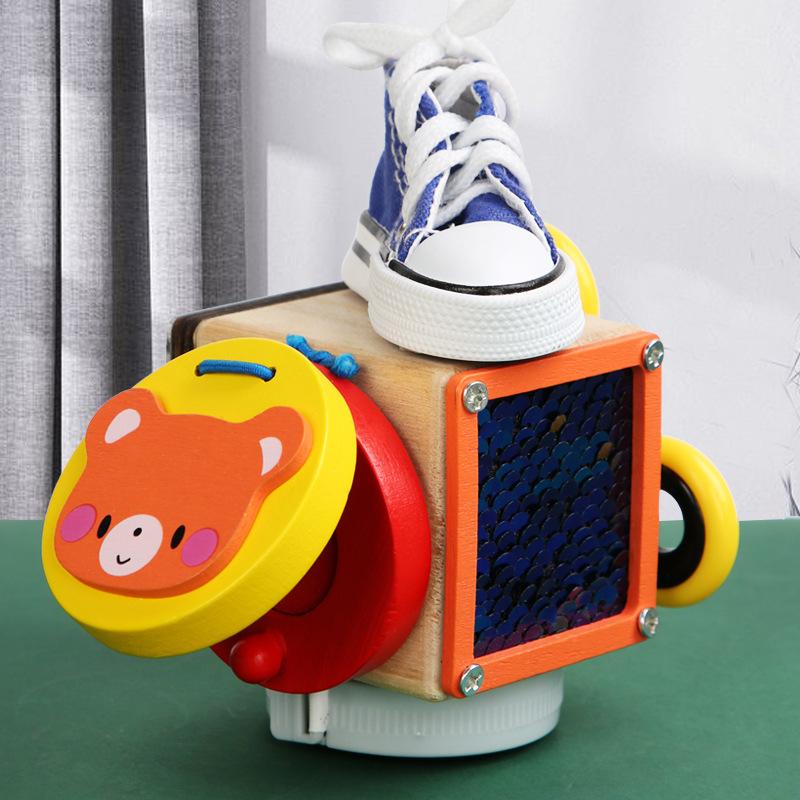 Гексаэдр Разблокировка Монтессори Учебные пособия Бизиборд Обучающие игрушки Детское раннее образование Бизидом Маленькие игрушки