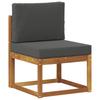 Outdoor Sofa Set with Cushions 3 pcs Natural and Anthracite