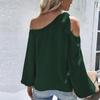 Блузка весна-лето шифон с открытыми плечами на шнуровке свободный темпераментный женский топ