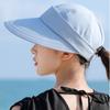 Wide Brim Empty Top Ponytail Cap UV Protection Beach Cap Outdoor Women Summer Sun Hat