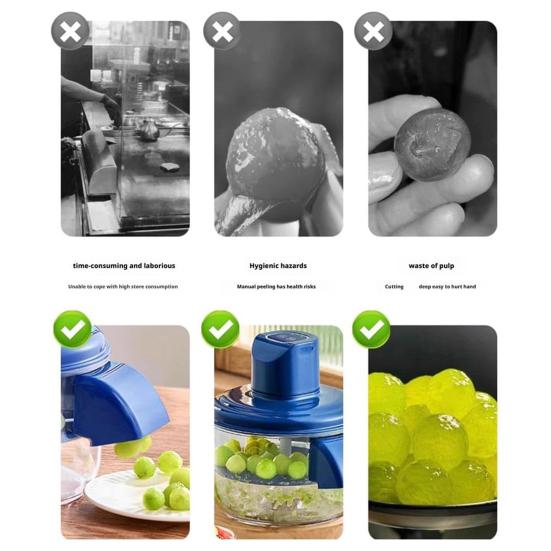 Electric Grape Peeler Machine Hands-Free Fruit Skin Remover Automatic Garlic Peeler Effortless Peeling Tool for Berries Fruits