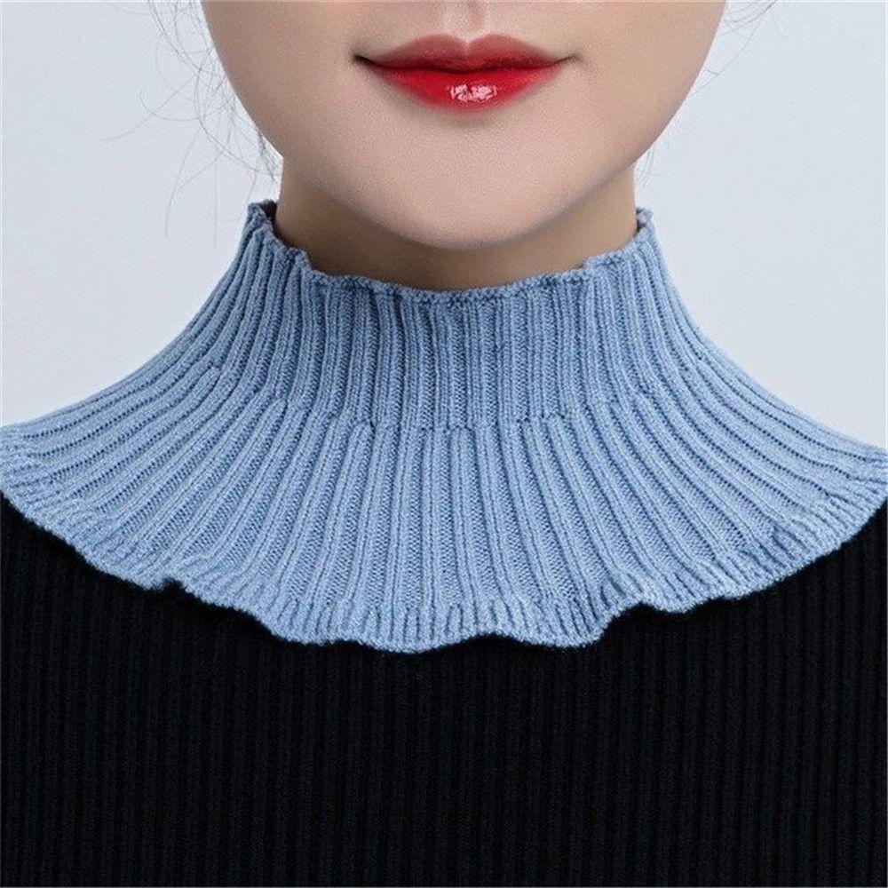 Winter Warm Windproof Detachable Neck Guard Scarf Knitted Fake Collar Turtleneck