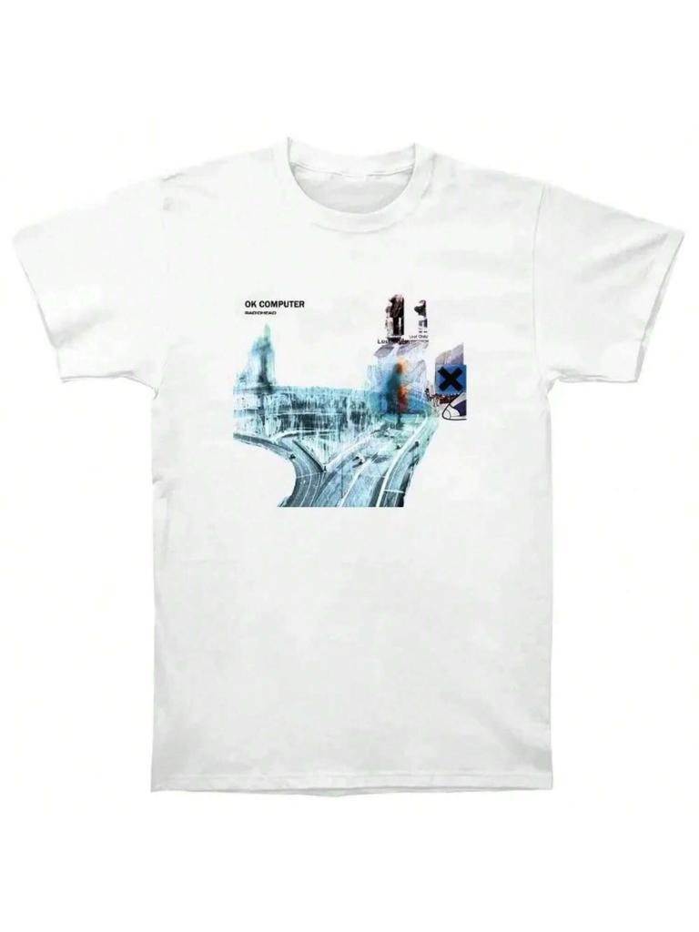 Футболка Radioheads Ok Computer CD LP Винил Постер In Rainbows Thom Yorke Kid A Повседневная Принтованная Качественная Новая Марка Хлопковая Футболка