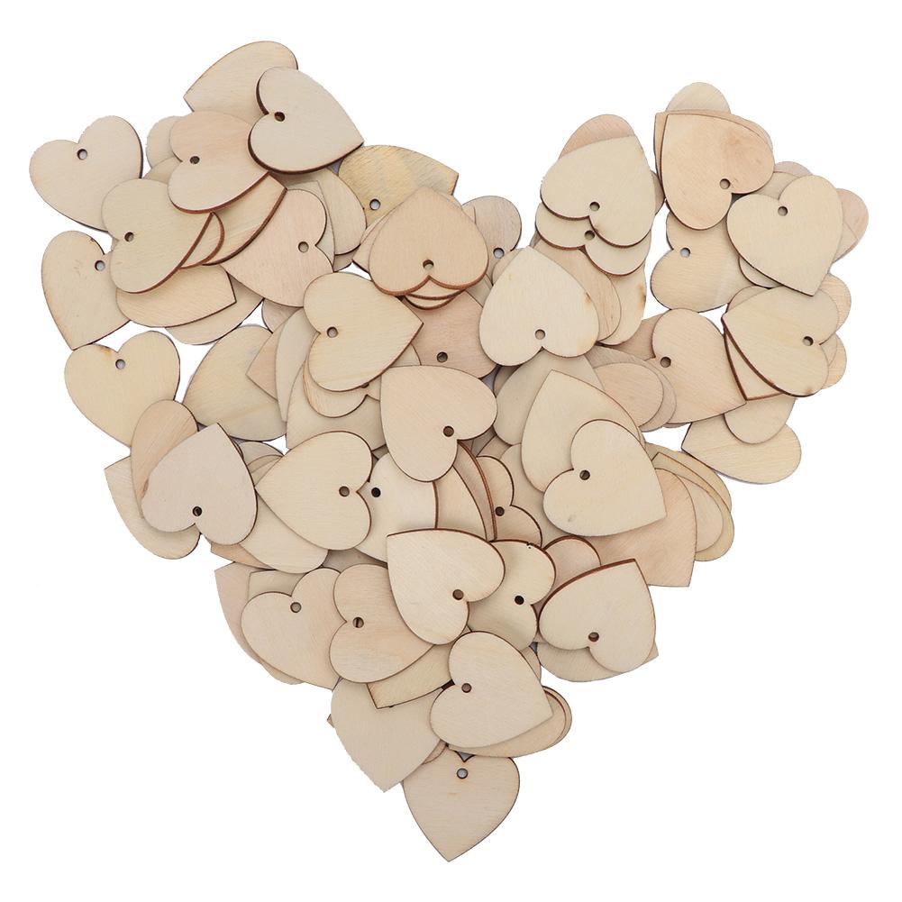 100Pcs Lovely Heart Shaped DIY Craft Hanging Decoration Ornament for Home Wedding Christmas Tree