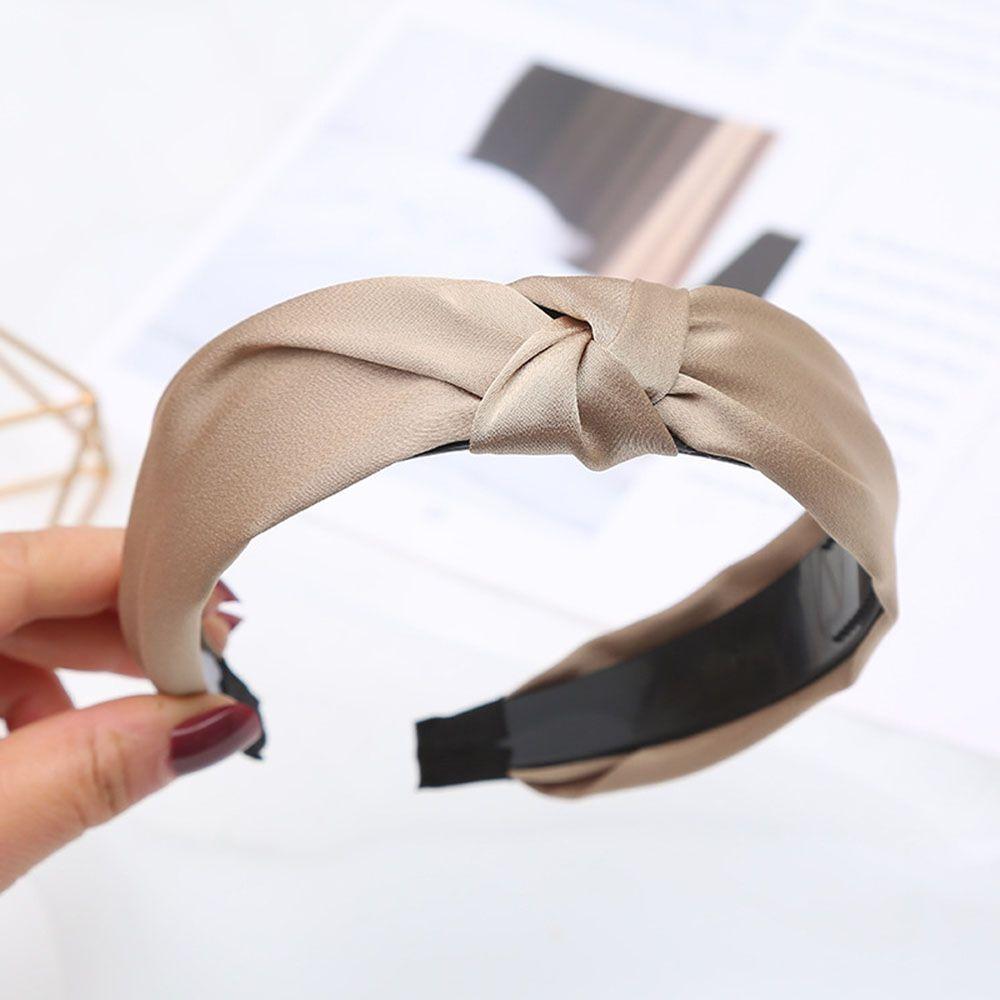 Модный однотонный широкий боковой головной убор обруч для волос повязка на голову для женщин и девочек