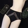 Mid Waist Underwear Minimalist Women's Sexy Hollow Briefs Lace Underpant Female Ice Silk Breathable Panties Large Size