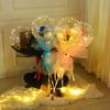 Светодиодный светящийся шар, букет роз, прозрачный шарик Бобо, роза, подарок на день Святого Валентина, вечерние, свадебные украшения, воздушные шары
