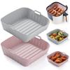 1Pcs Airfryer Silicone Basket Square Silicone Tray for Airfryer Easy Clean Dish Liner Pizza Plate Grill Pan Mat