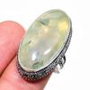 Кольцо ручной работы из серебра 925 пробы с пренитом, размер 8,5 a8N71